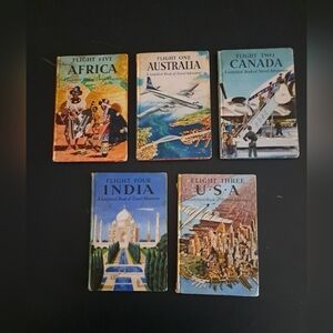 Vintage Travel Adventure Book Set
